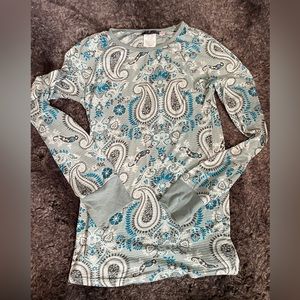 Realitee long sleeve paisley top